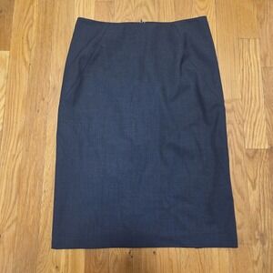 Theory Pencil Skirt Womens 2 Charcoal Gray Knee Length Career Business Casual
